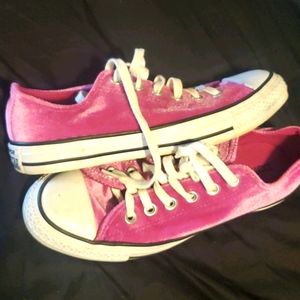 Dark Pink Velvet Converse